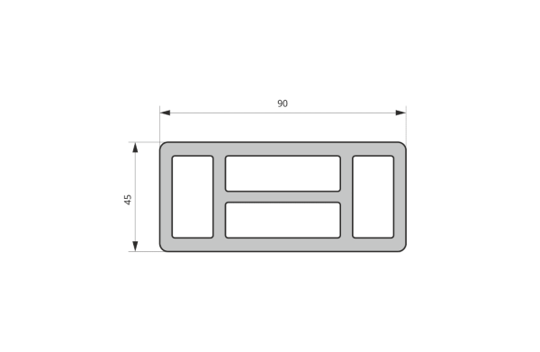 Поручень ограждений Экодекинг Техно 3D 90x45х3000 Венге